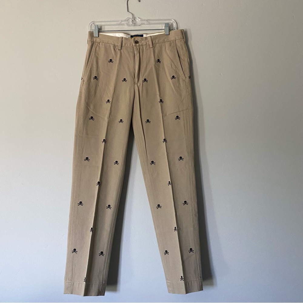 Rugby Ralph Lauren men's tan/khaki skull and crossbones chino pants, Size 29 NWT